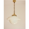 Lampa wisząca vintage z opalowego szkła